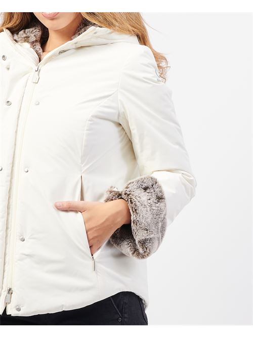 Veste femme Suns avec capuche et doublure en fourrure SUNS | GBS53019DOFF WHITE